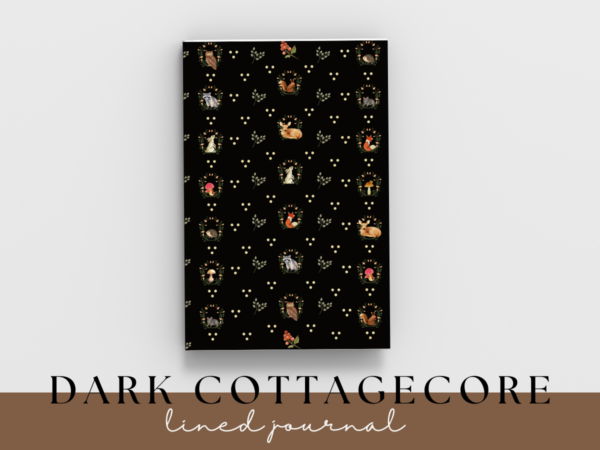 Dark Cottagecore Lined Journal