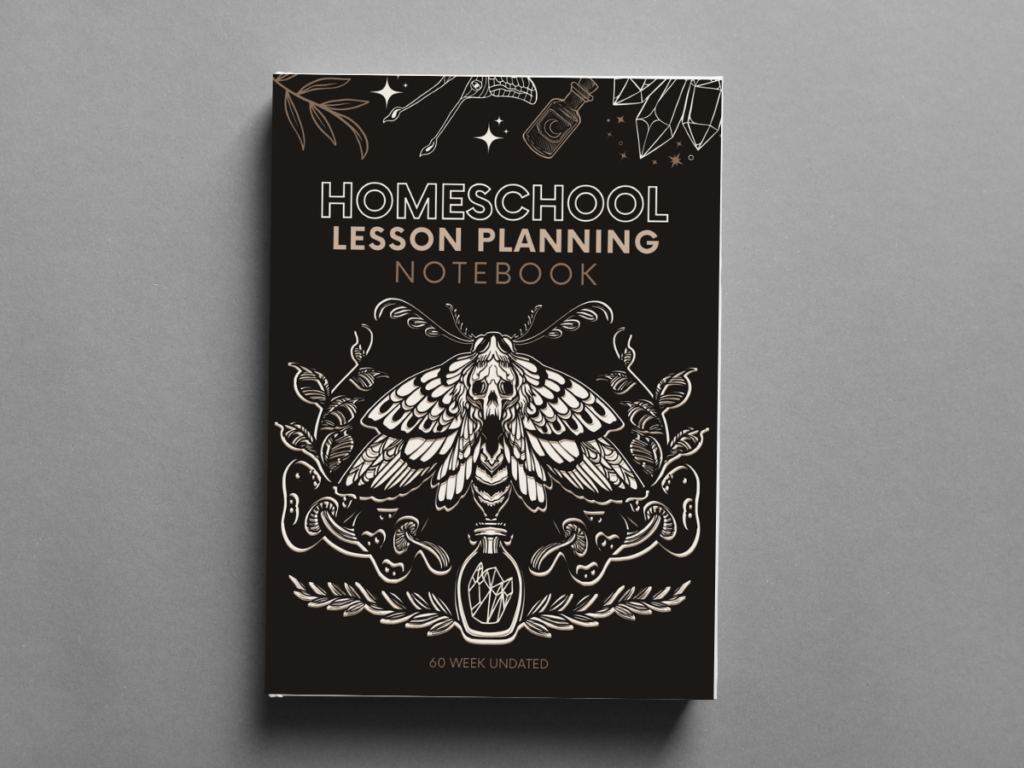 Secular Homeschooling Planner Notebook Moth goth