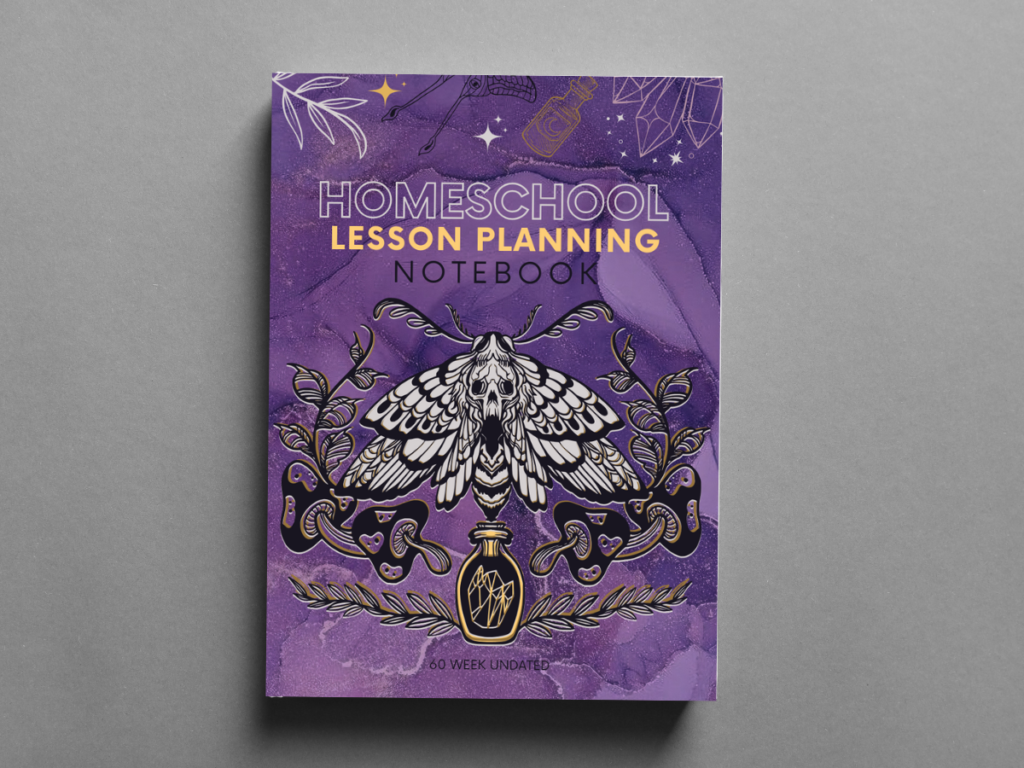 Secular Homeschool Planner-Purple Moth Goth