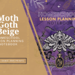 Secular Homeschool Planner-Moth Goth Purple