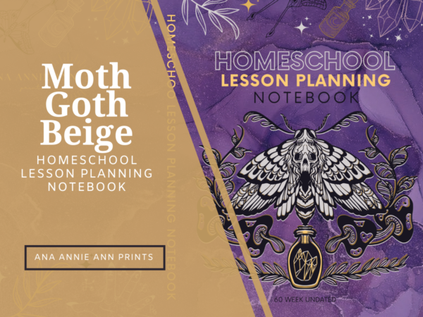 Homeschool Lesson Planning Notebook: Purple Moth Goth
